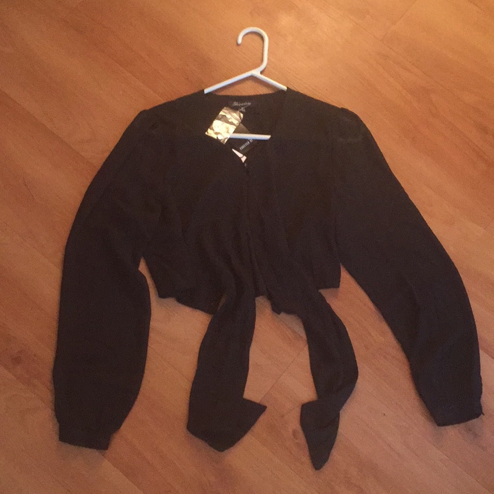 Sheer long sleeve crop top